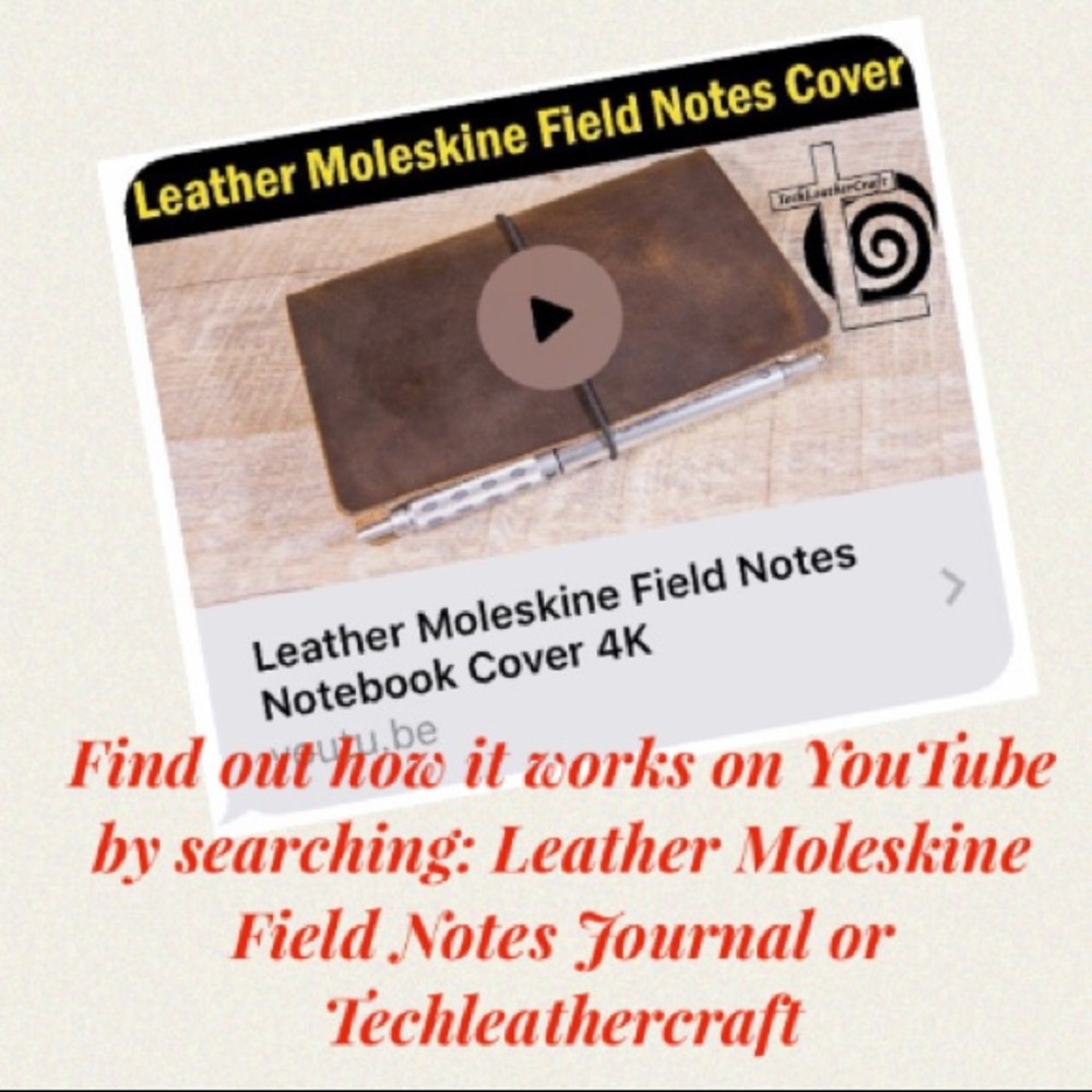 Handcrafted leather journal cover - Host Pick 6.25”x4” high quality leather - Picture 6 of 7